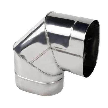 Колено овал. сечения (Отвод) 90 из нерж. ст. 430-0,8 мм, вертикаль. купить в Гродно