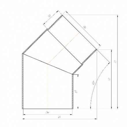 Отвод 45° КПД ЧЕРНЫЙ в Гродно
