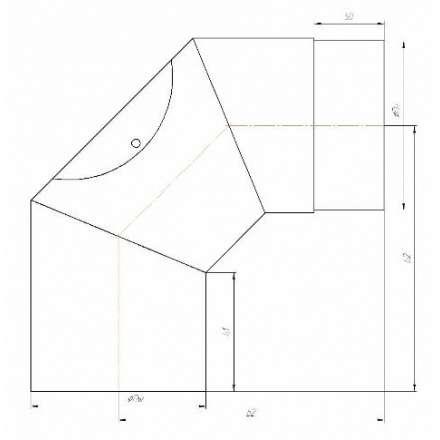 Отвод 90° с ревизией КПД ЧЕРНЫЙ в Гродно