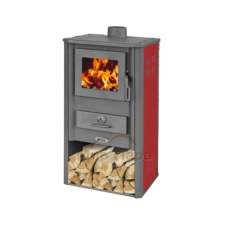 Печь-камин Blist Oganj LM стальная дверца красная фото в Гродно