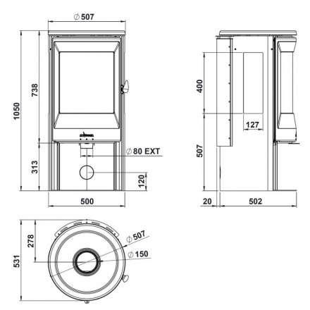 Купить Печь-камин Invicta Poele Neosen Etanche в интерьере чугунная в Гродно в Гродно