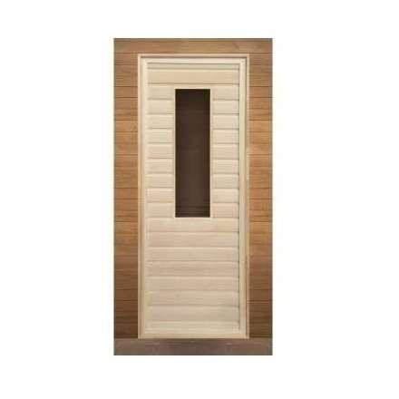 Дверь для бани липа прямоугольное стекло (кор. хвоя) 1900x700 (без петель) купить в Гродно