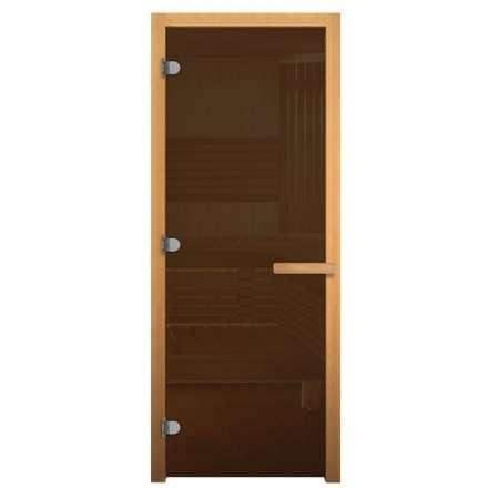 Дверь в баню стеклянная Везувий Бронза 1800x700 мм 716 GB Магнит ОСИНА (8 мм, 3 петли) купить в Гродно