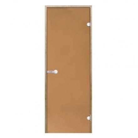 Дверь для бани стеклянная Harvia 8/21 коробка ольха, бронза в Гродно