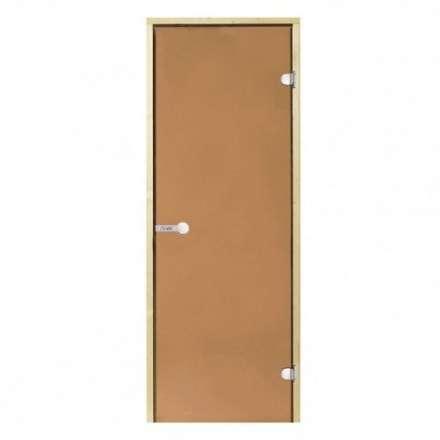 Дверь для бани стеклянная Harvia 7/19 коробка сосна, бронза в Гродно