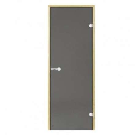 Дверь для бани стеклянная Harvia 7/19 коробка сосна, серая в Гродно