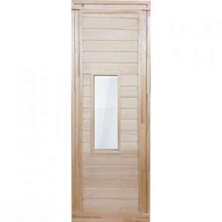 Дверь для бани деревянная 1700х700мм со стеклом купить в Гродно