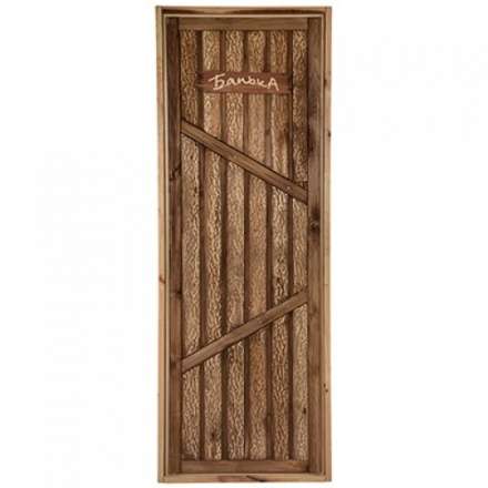 Дверь для бани глухая искусственно состарена 1900х700мм в Гродно