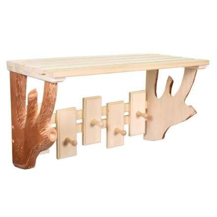 Полка-вешалка 5 крючков резная в Гродно