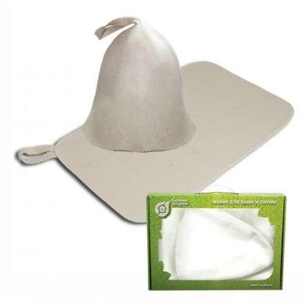 Набор из двух предметов (Шапка Классик, коврик белый) 41103 в Гродно