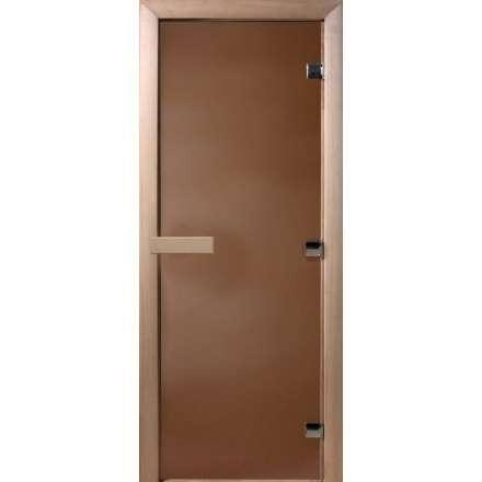 Дверь для бани Doorwood Теплая ночь 1900x600 мм (коробка листва, стекло 8 мм, 3 петли) купить в Гродно
