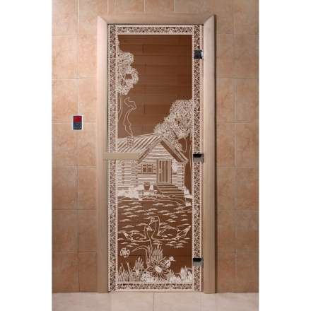 Дверь для бани Doorwood Бронза 1900x700 (стекло 10 мм, 3 петли) в Гродно