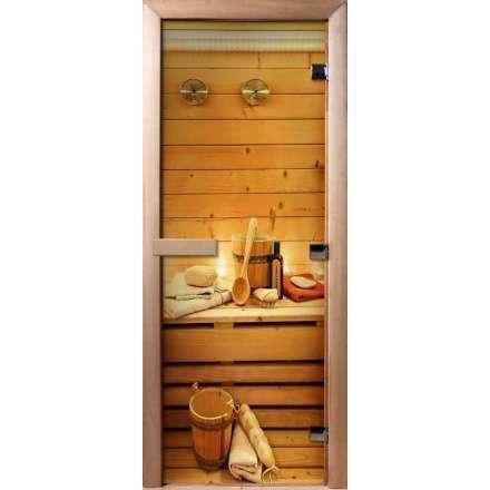 Дверь для сауны Doorwood с фотопечатью A033 1900x700 в Гродно