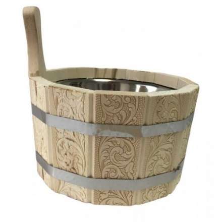 Ушат шайка 3л с нержавеющей вставкой (ЛТ-10) с тиснением Цветы купить в Гродно