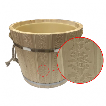 Запарник для бани 16л с пластиковым вкладышем ПЛ-43 с тиснением Цветы купить в Гродно