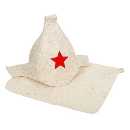 Набор из двух предметов (Шапка Будёновка белая, коврик) 41128 в Гродно