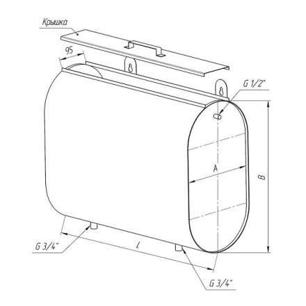 Бак Ferrum Комфорт для теплообменника горизонт. эллипс 95 л в Гродно