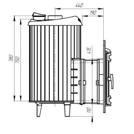 Печь банная ProMetall Атмосфера L+ в ламелях Окаменевшее дерево наборный рисунок в Гродно
