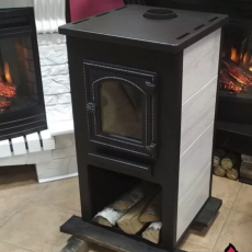 Недорогая печь-камин со стеклом ЭТНА (ДТ-4С) ? 115 мм для дома и дачи Амазонка бай фото в Гродно