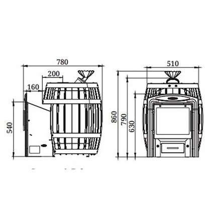 Печь для бани Термофор Саяны II Carbon Витра ЗК в Гродно