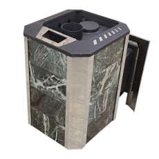 Печь Пегас 16 панорама в камне змеевик в Гродно