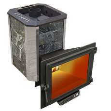 Печь Пегас 16 панорама в камне змеевик Амазонка бай фото в Гродно