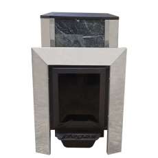 Печь Пегас 16 со стеклом в камне змеевик в Гродно