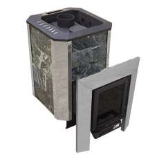 Печь Пегас 16 нерж со стеклом в камне змеевик в Гродно