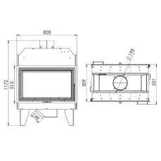 Топка каминная Мета-Бел ТКТ 10.0-05 (в модификации Аврора С2) в Гродно