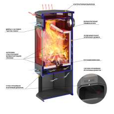 Печь-Камин ASTON 11кВт (180 м3) угловой в Гродно