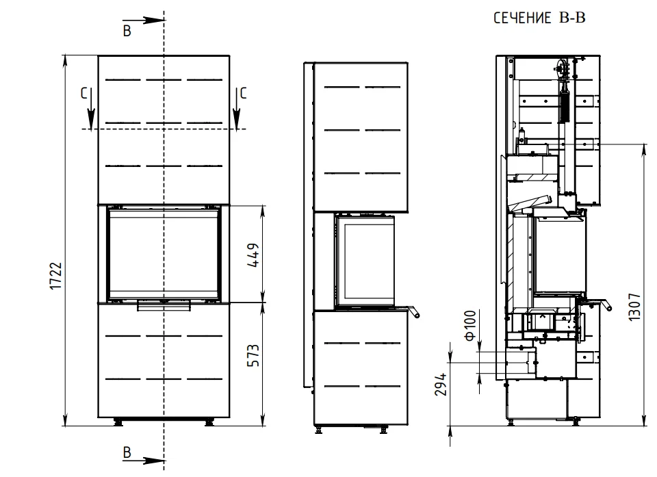 Печь-камин АОТ 7.0-01 в модификации Селена 7 в Гродно