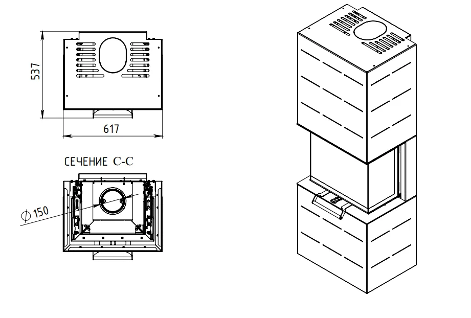 Печь-камин АОТ 7.0-01 в модификации Селена 7 в Гродно