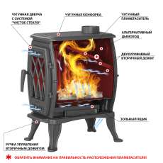 Печь-камин Везувий ВХ-09 Антрацит в Гродно