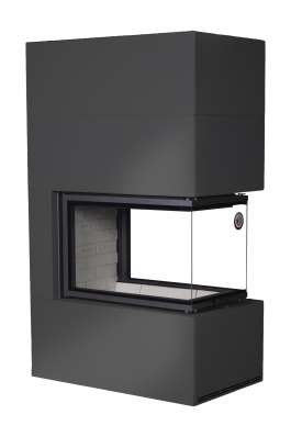 Камин Родос 900 ЧЕРНЫЙ, шамот белый в Гродно