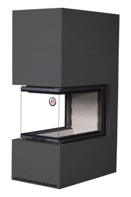 Камин Родос 900 ЧЕРНЫЙ, шамот белый в Гродно