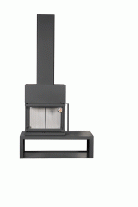 Камин МАДРИД на дровнике Гигант слева черный\белый шамот в Гродно