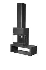 Камин МАДРИД на дровнике Гигант слева черный\белый шамот в Гродно