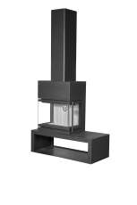 Камин МАДРИД на дровнике Гигант слева черный\белый шамот в Гродно