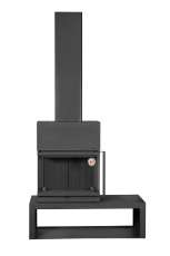 Камин МАДРИД на дровнике Гигант слева черный\белый шамот в Гродно