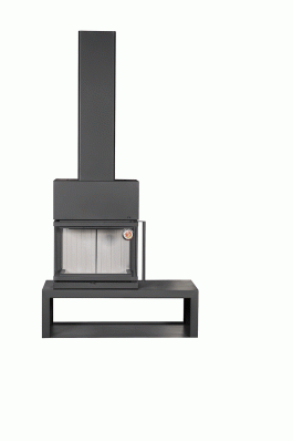 Камин МАДРИД на дровнике Гигант слева черный\белый шамот в Гродно