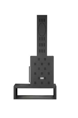 Камин МАДРИД на дровнике Гигант слева черный\белый шамот в Гродно