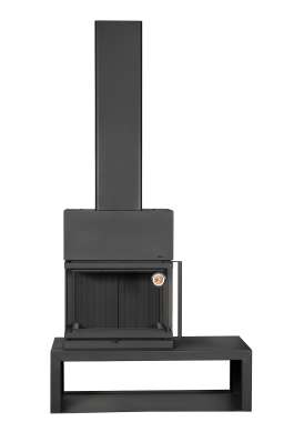 Камин МАДРИД на дровнике Гигант слева черный\белый шамот в Гродно