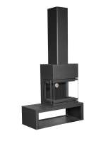 Камин МАДРИД на дровнике Гигант справа черный\белый шамот в Гродно