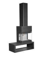 Камин МАДРИД на дровнике Гигант справа черный\белый шамот в Гродно