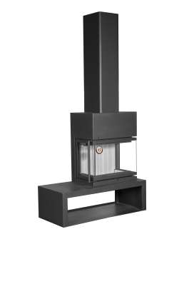Камин МАДРИД на дровнике Гигант справа черный\белый шамот в Гродно