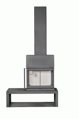 Камин МАДРИД на дровнике Гигант справа черный\белый шамот в Гродно