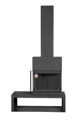 Камин МАДРИД на дровнике Гигант справа черный\белый шамот в Гродно