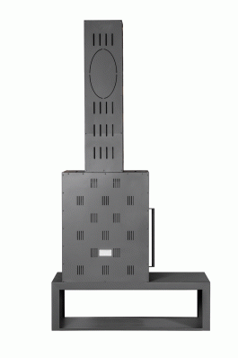 Камин МАДРИД на дровнике Гигант справа черный\белый шамот в Гродно