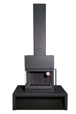 Камин МАДРИД на дровнике Гигант центральный черный\белый шамот в Гродно