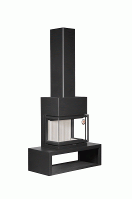 Камин МАДРИД на дровнике Гигант центральный черный\белый шамот в Гродно